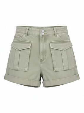 Blank NYC Light Sage High-Rise Cargo Bermudas
